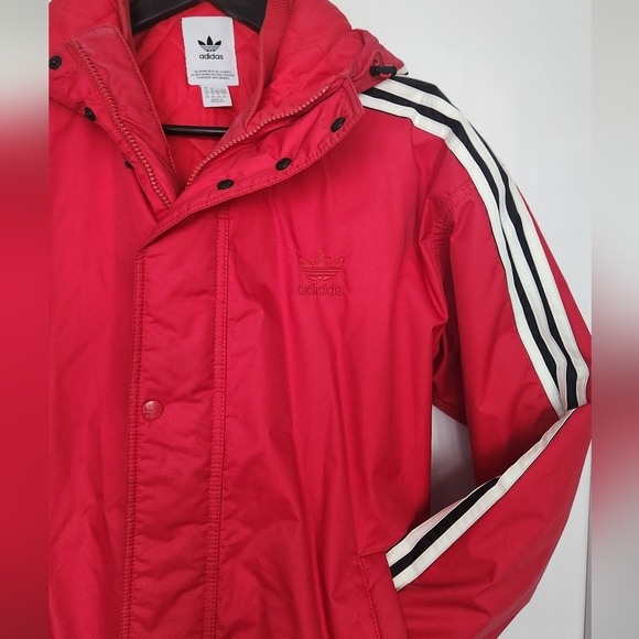 Adidas Originals Red Puffer Jacket Size: M - Picture 2 of 3